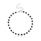 Jewelry Fashion Black Glass Bead Anklet Female Handmade Trend Metal Chain Beach Footwear