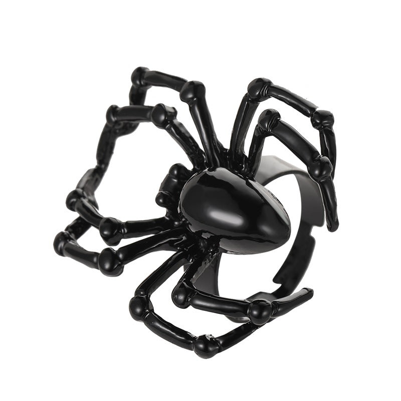 Simulation spider ring Halloween props ring ghost festival spoof tricky toy gothic jewelry