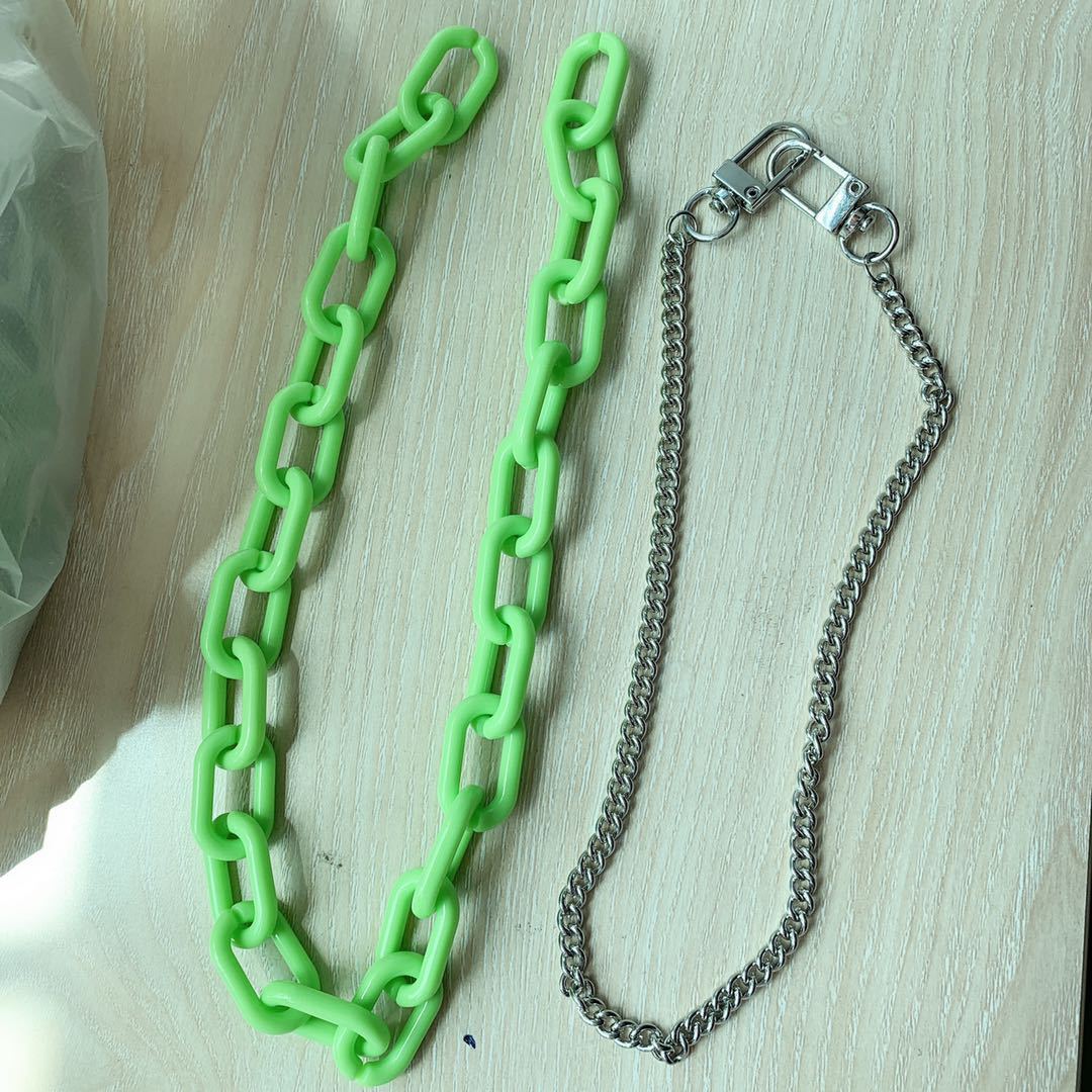 Jewelry Personality Tassel Adjustable Two-piece Set Item Decoration Hip Hop Trendy Keychain Exaggerated Chain Necklace