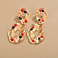 INS color drop oil geometric alloy earrings exaggerated simple retro matte French earrings daily women