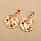 INS color drop oil geometric alloy earrings exaggerated simple retro matte French earrings daily women