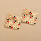 INS color drop oil geometric alloy earrings exaggerated simple retro matte French earrings daily women