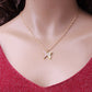 Dongdaemun Temperament Rhinestone Butterfly Necklace Metal Drip Oil Necklace Women's Versatile Necklace Clavicle Chain