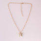 Dongdaemun Temperament Rhinestone Butterfly Necklace Metal Drip Oil Necklace Women's Versatile Necklace Clavicle Chain