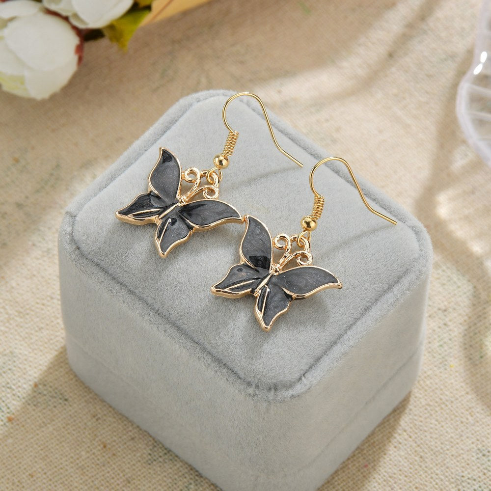 Jewelry Drip Oil Butterfly Earrings Female Retro Fashion Creative Earrings
