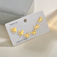 Cute glossy metal stud earring fashion butterfly heart moon earrings