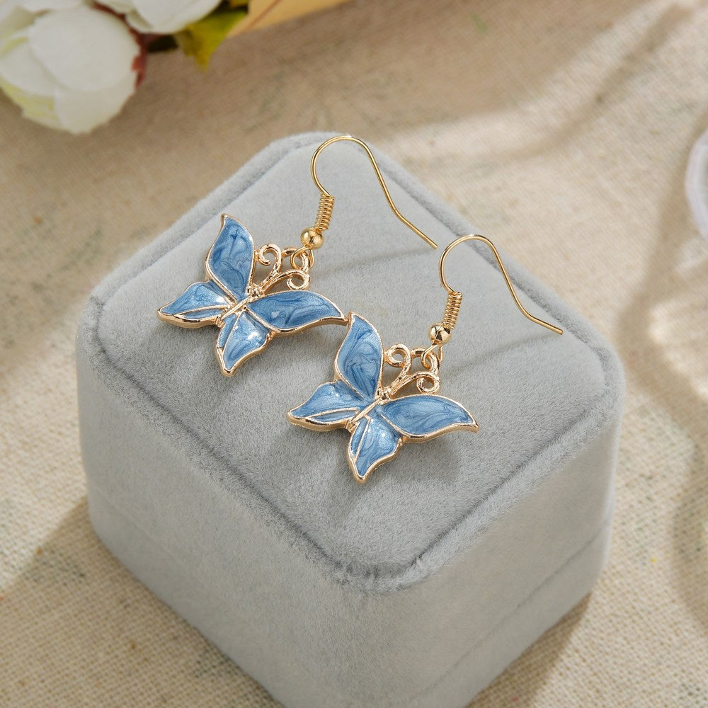 Jewelry Drip Oil Butterfly Earrings Female Retro Fashion Creative Earrings