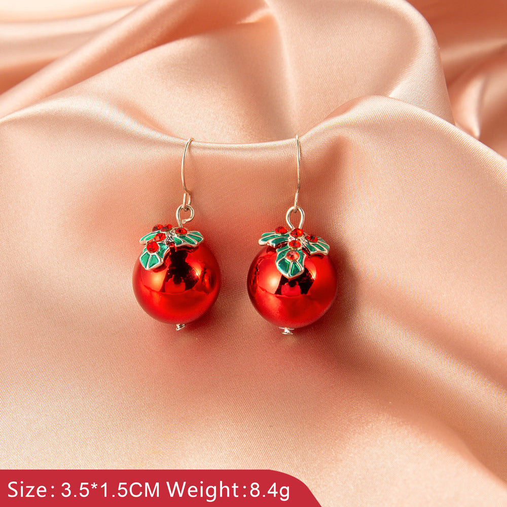 Christmas jewelry creative Christmas tree earrings simple snowman bell earrings female festive holiday accessories