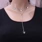 Jewelry Fashion Double Layer Alloy Butterfly Pendant Necklace Feminine Tassel Rhinestone Long Pendant