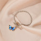 Ins net red gradient butterfly necklace Mori color small fresh couple clavicle chain butterfly bracelet