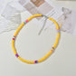 Hot Bohemia Short Necklace Round 6mm Mixed Color Soft Ceramic Necklace Clavicle Chain