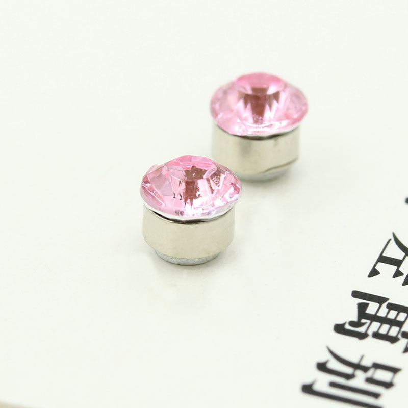 Unisex Zircon Rhinestone Magnet Suction Earrings Flash Diamond No Pierced Earrings 2 Yuan Jewelry