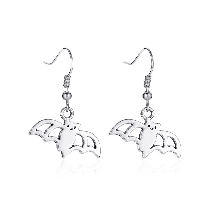 Halloween Earrings Simple Retro Skull Bat Spider Earrings Old Feeling Earrings Holiday Ornaments