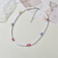 Hot Bohemia Short Necklace Round 6mm Mixed Color Soft Ceramic Necklace Clavicle Chain