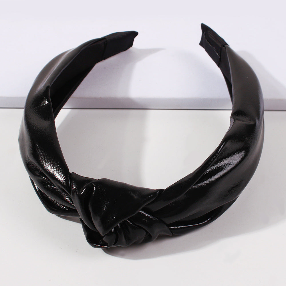 F253 Glossy Sequin Fashion Headband Explosive Style Hair Accessories Wide Knotted Sweet Headband