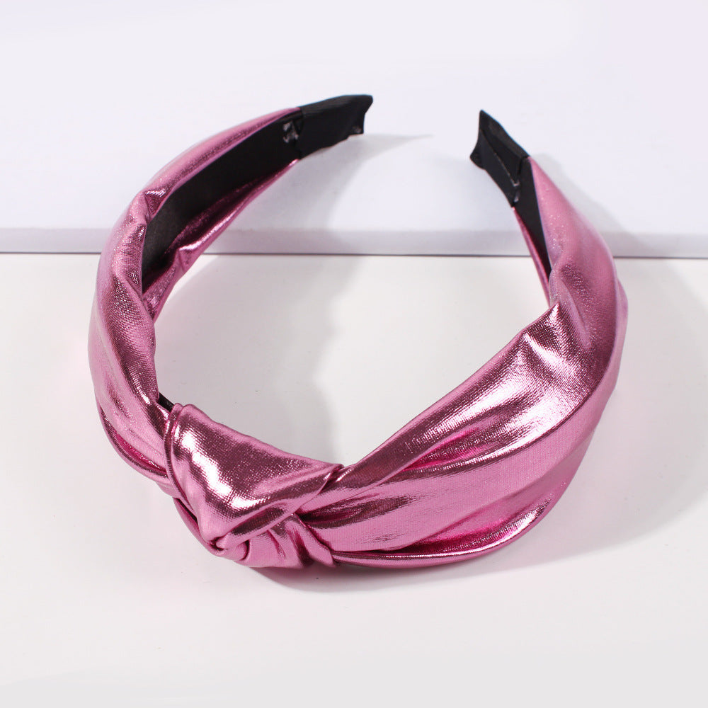 F253 Glossy Sequin Fashion Headband Explosive Style Hair Accessories Wide Knotted Sweet Headband