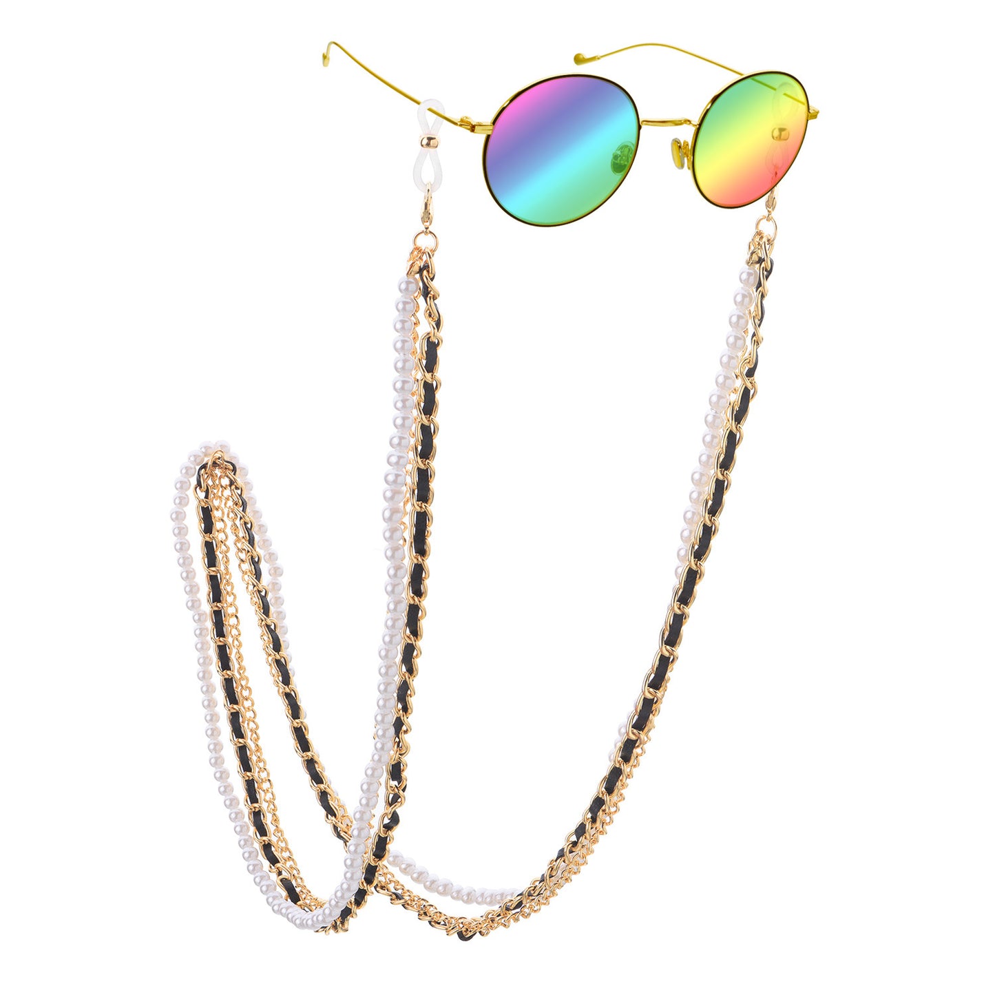 Custom Jewelry Pearl Multilayer Chain Glasses Chain Ladies Fashion Glasses Frame Mask Hanging Chain Accessories