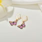Fashion retro ins color butterfly oil drop earrings personality temperament set earrings