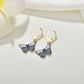 Fashion retro ins color butterfly oil drop earrings personality temperament set earrings