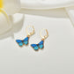 Fashion retro ins color butterfly oil drop earrings personality temperament set earrings
