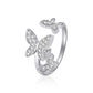 Beautiful Butterfly Ring Sweet Micro-inlaid Zircon Open Ring Exquisite Ladies Hand Jewelry Index Finger Ring