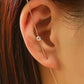 Cold inlaid diamond ear hanging personality simple piercing ear needle female lightning leaf auricle slash earrings
