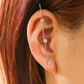 Cold inlaid diamond ear hanging personality simple piercing ear needle female lightning leaf auricle slash earrings