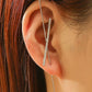 Cold inlaid diamond ear hanging personality simple piercing ear needle female lightning leaf auricle slash earrings