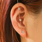Cold inlaid diamond ear hanging personality simple piercing ear needle female lightning leaf auricle slash earrings