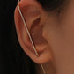 Cold inlaid diamond ear hanging personality simple piercing ear needle female lightning leaf auricle slash earrings