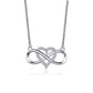 Knotted love necklace cold and simple 8-character heart-shaped cross clavicle chain ins niche design jewelry