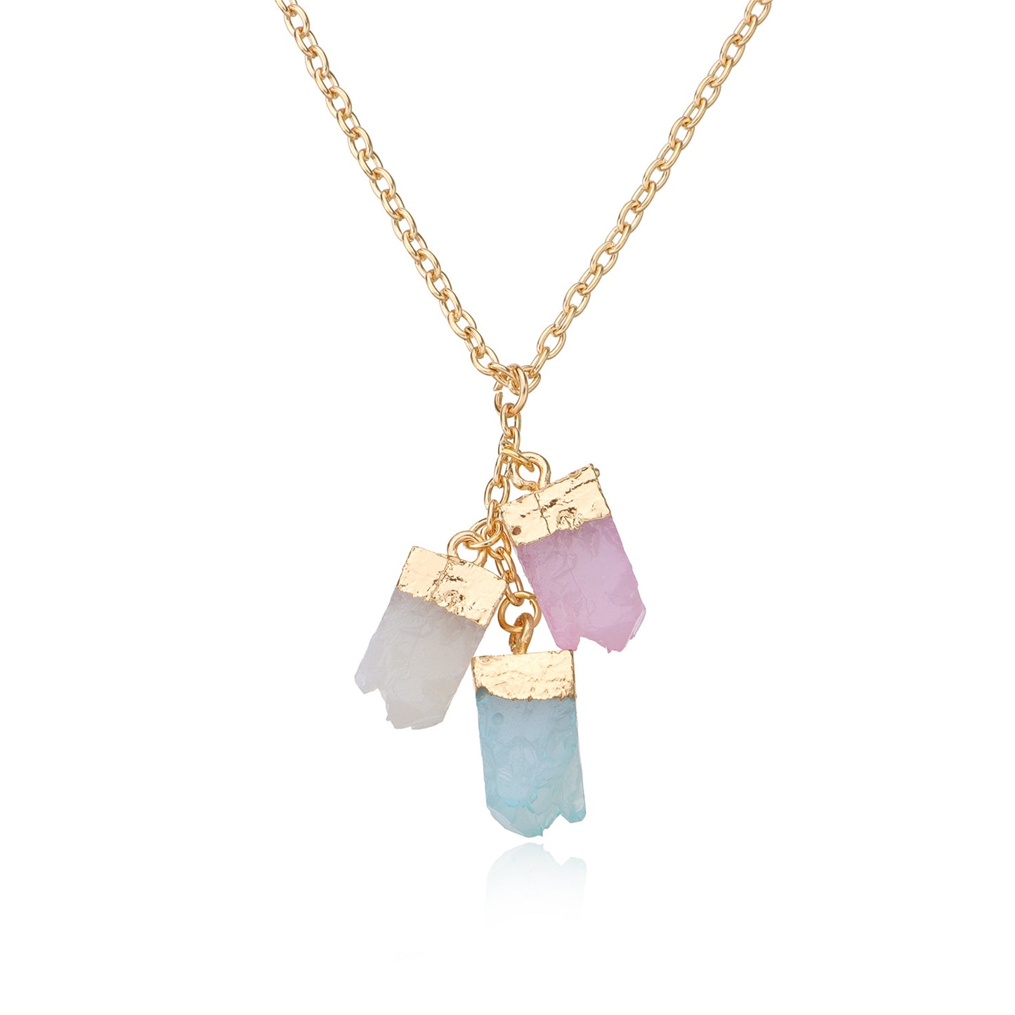 Jewelry Fashion Color Crystal Gem Pendant Necklace Girl Punk Exaggerated Trend Necklace