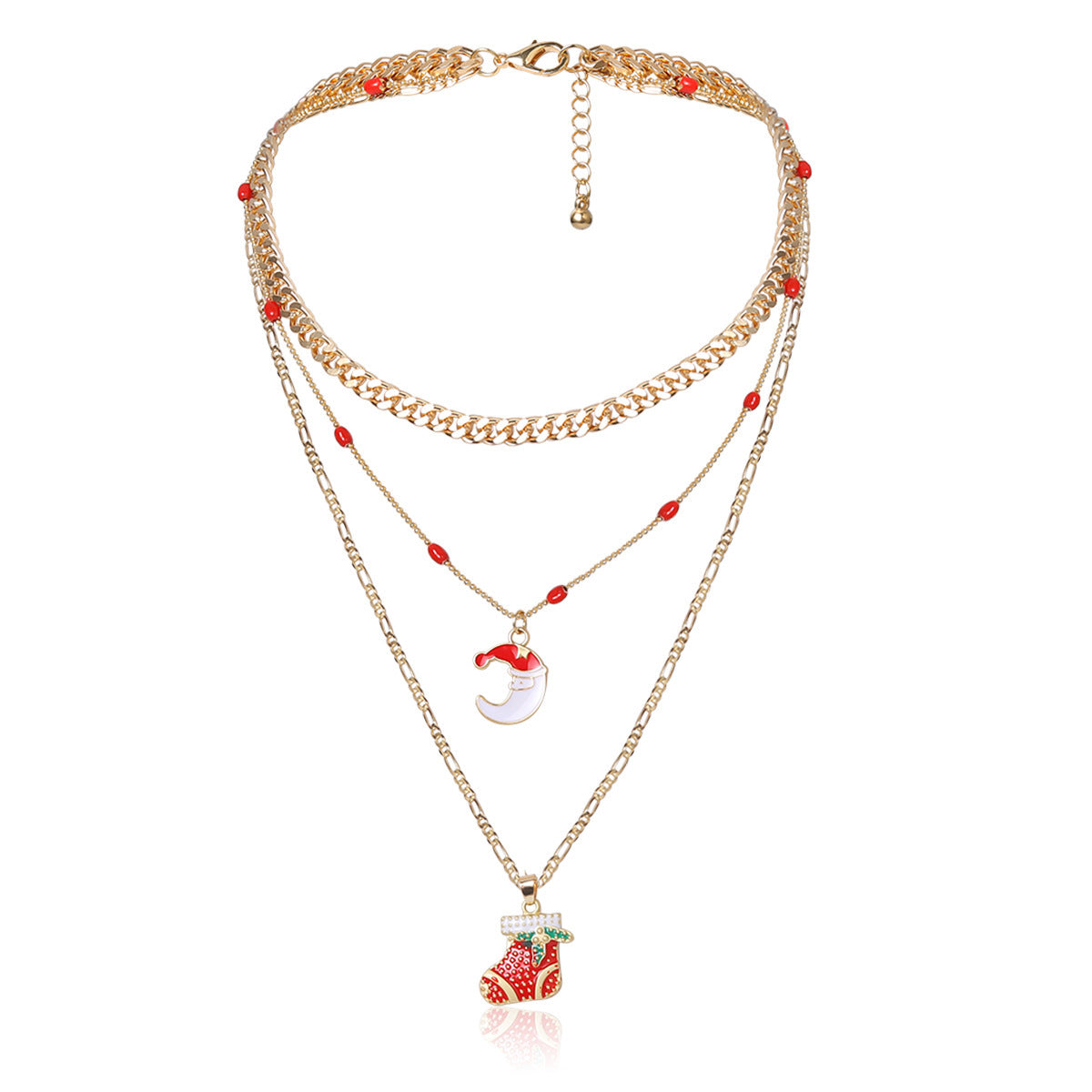 Jewelry Versatile Ball Elk Christmas Necklace Female Simple Christmas Tree Geometric Gift Necklace