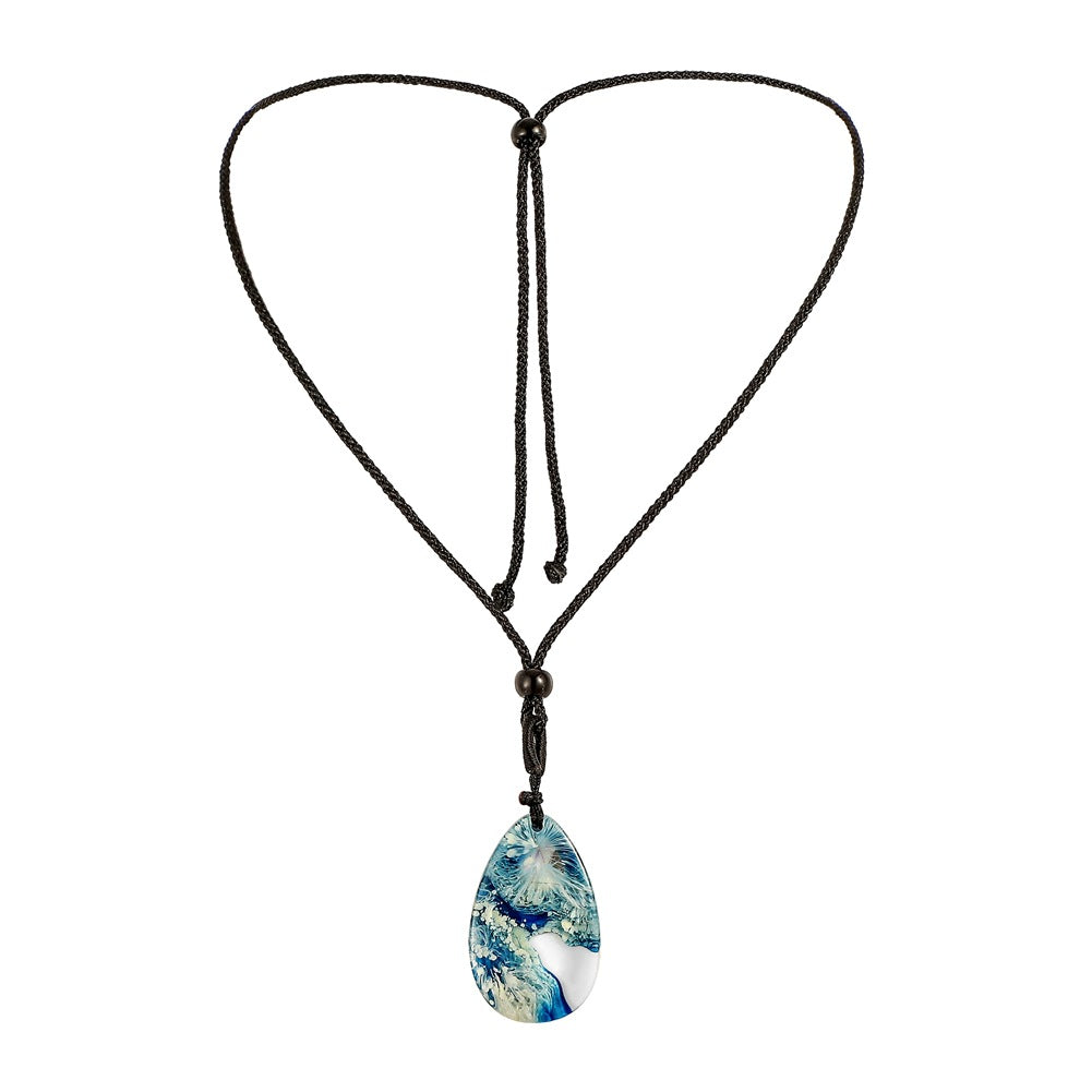 Creative drop-shaped island landscape pendant fashion exquisite coral sea wave jellyfish resin necklace jewelry