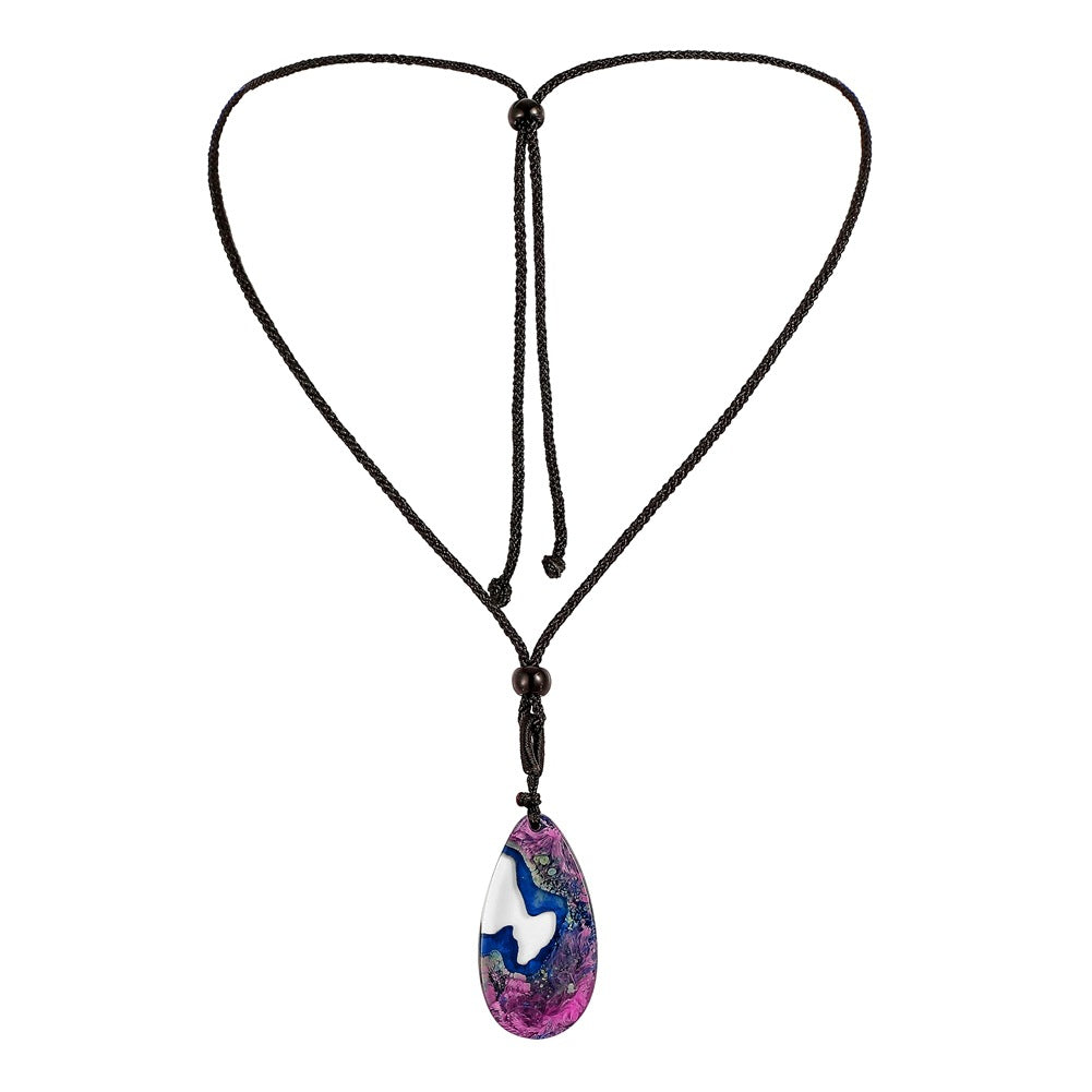 Creative drop-shaped island landscape pendant fashion exquisite coral sea wave jellyfish resin necklace jewelry