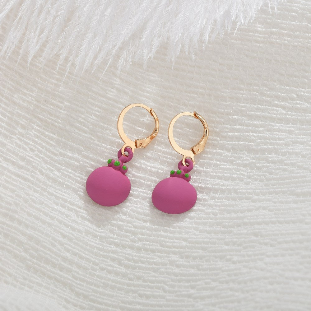 Accessories Fashion Rubber Lacquer Fruit Earrings Cute Carrot Watermelon Strawberry Earrings