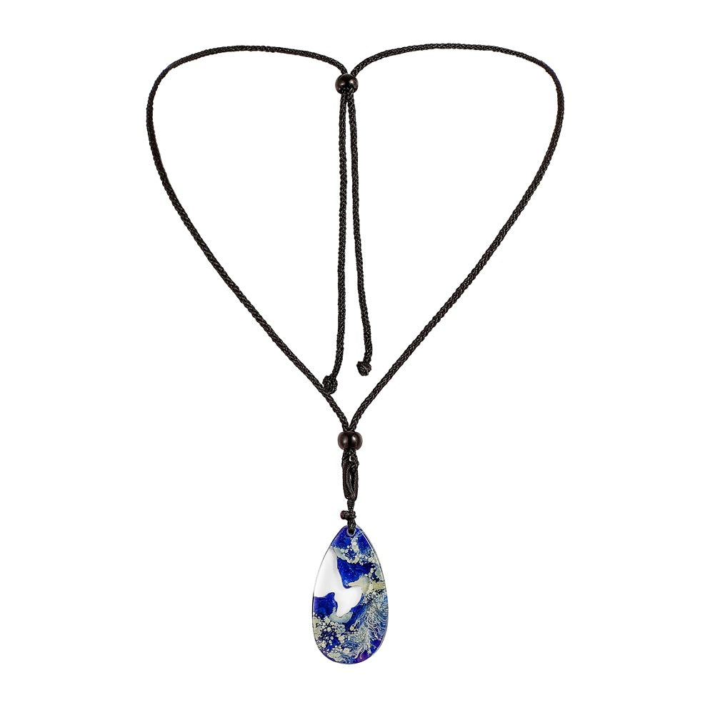 Creative drop-shaped island landscape pendant fashion exquisite coral sea wave jellyfish resin necklace jewelry