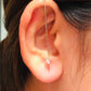 Cold inlaid diamond ear hanging personality simple piercing ear needle female lightning leaf auricle slash earrings