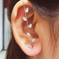 Cold inlaid diamond ear hanging personality simple piercing ear needle female lightning leaf auricle slash earrings