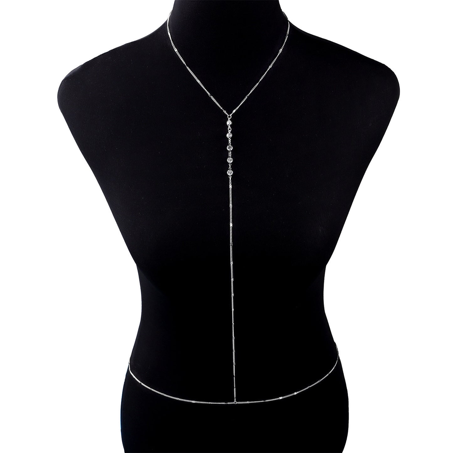 Jewelry Fashion Trend Women's Handmade Rhinestone Chain Body Chain Necklace