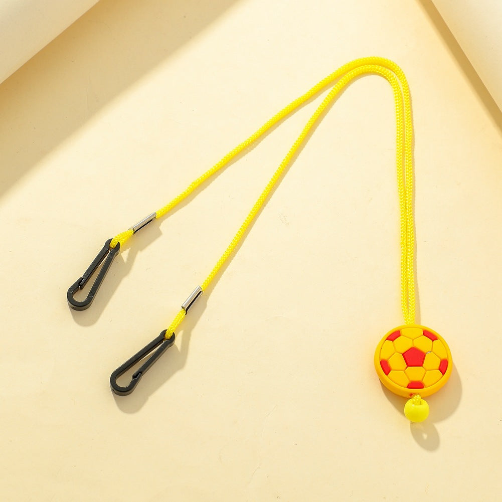 Children's mask anti-drop lanyard personality color cartoon football buckle adjustable mask rope