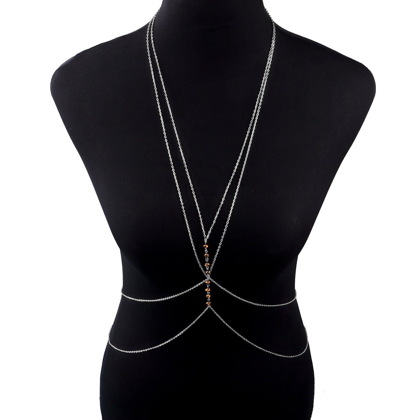 Summer Style Sexy Fashion Simple Double Layer Crossover Women's Body Chain Necklace