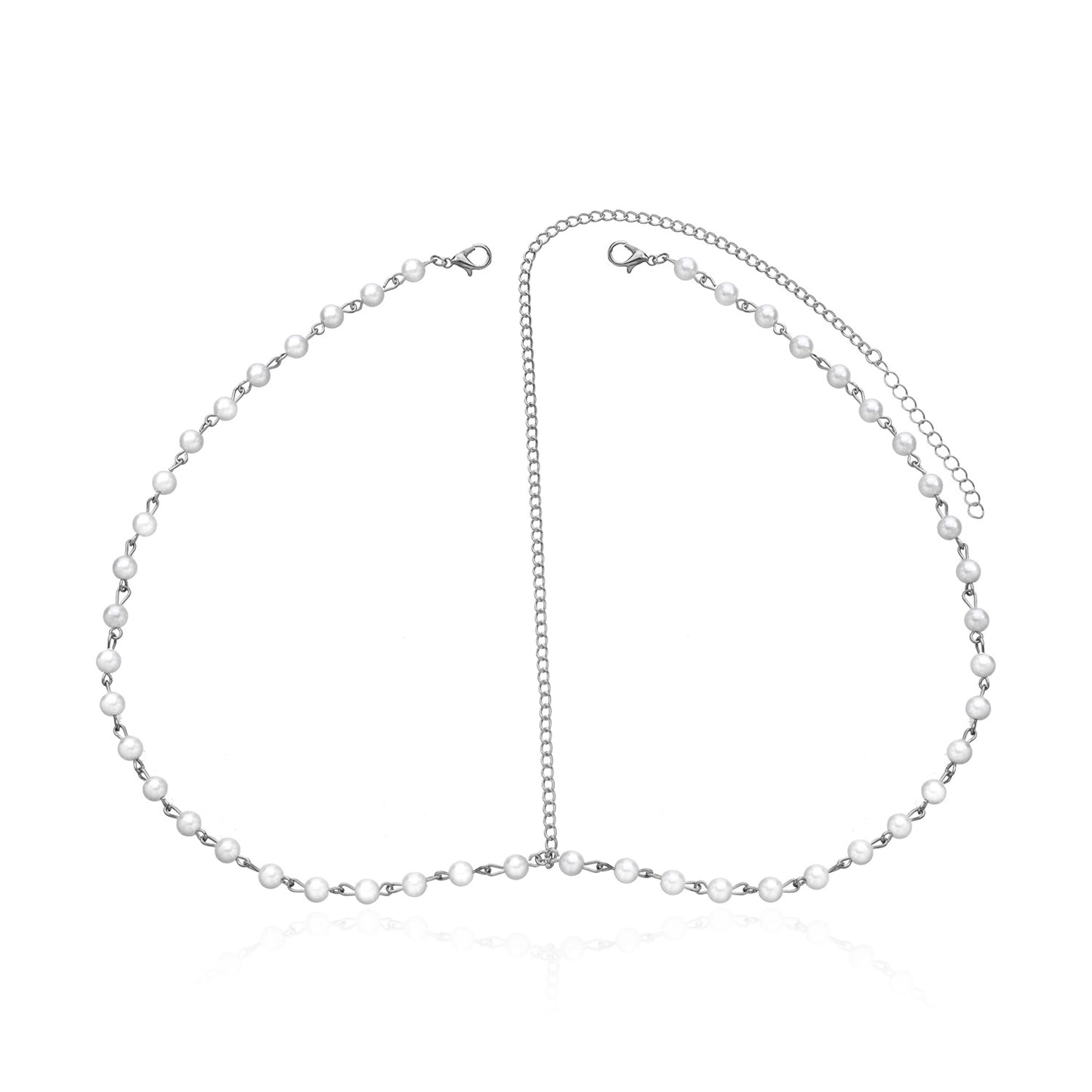 Ornament Mori simple and beautiful all-match handmade beaded pearl head chain headband hair accessories