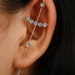 Cold inlaid diamond ear hanging personality simple piercing ear needle female lightning leaf auricle slash earrings