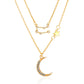 Double-layer star moon clavicle chain temperament diamond twelve constellation necklace ins net red accessories