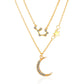 Double-layer star moon clavicle chain temperament diamond twelve constellation necklace ins net red accessories