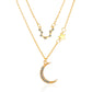 Double-layer star moon clavicle chain temperament diamond twelve constellation necklace ins net red accessories