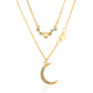 Double-layer star moon clavicle chain temperament diamond twelve constellation necklace ins net red accessories