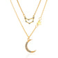 Double-layer star moon clavicle chain temperament diamond twelve constellation necklace ins net red accessories