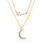 Double-layer star moon clavicle chain temperament diamond twelve constellation necklace ins net red accessories